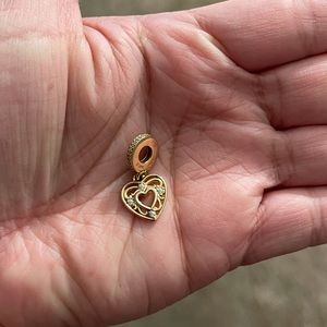 14K Pandora heart dangle